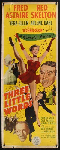 5j367 THREE LITTLE WORDS insert '50 art of Fred Astaire, Red Skelton & sexy dancing Vera-Ellen!