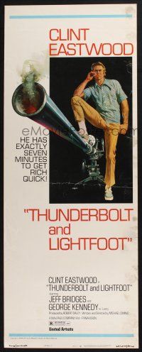5j370 THUNDERBOLT & LIGHTFOOT style C insert '74 art of Clint Eastwood with HUGE gun by McGinnis!