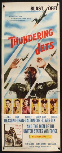 5j371 THUNDERING JETS insert '58 United States Air Force, cool image of pilot & fighter planes!