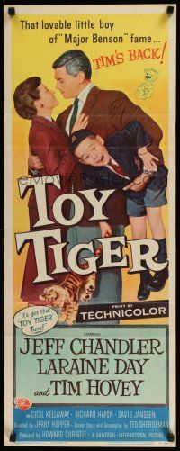 5j381 TOY TIGER insert '56 Jeff Chandler, Laraine Day, Tim Hovey has the world by the heart!