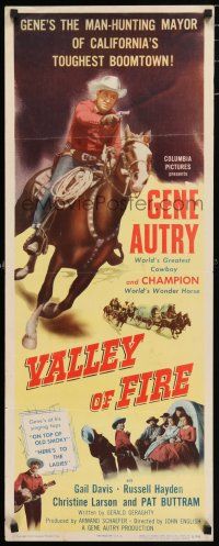 5j395 VALLEY OF FIRE insert '51 Gene Autry riding Champion with gun, great western images!