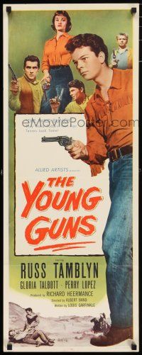 5j424 YOUNG GUNS insert '56 Russ Tamblyn, Gloria Talbott, tougher than most wanted badmen!