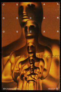 5k006 66TH ANNUAL ACADEMY AWARDS 1sh '94 incredible Saul Bass art of Oscar statuettes!