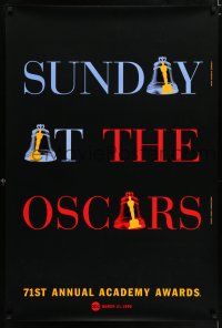5k007 71ST ANNUAL ACADEMY AWARDS 1sh '99 Sunday at the Oscars, cool ringing bell design!