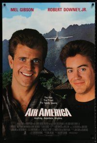 5k027 AIR AMERICA int'l 1sh '90 Mel Gibson & Robert Downey Jr. are flying for the CIA!