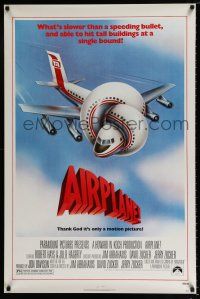 5k028 AIRPLANE 1sh '80 classic zany parody by Jim Abrahams and David & Jerry Zucker!