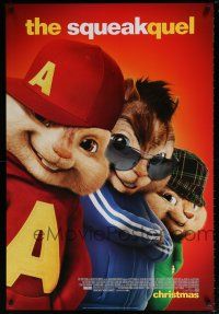5k036 ALVIN & THE CHIPMUNKS: THE SQUEAKQUEL style C advance DS 1sh '09 great image of furry cast!
