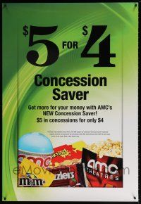 5k045 AMC THEATRES concession saver style DS 1sh '90s cool ad from the movie theater chain!