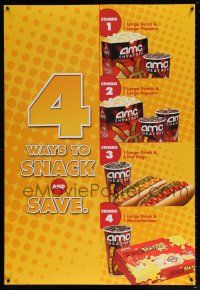 5k049 AMC THEATRES DS 1sh '07 4 ways to snack, popcorn, hot dogs, nachos, Coca-Cola!