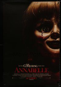 5k072 ANNABELLE int'l advance DS 1sh '14 creepy horror image of possessed doll w/ bloody tear!