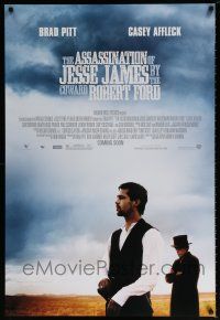 5k073 ASSASSINATION OF JESSE JAMES advance DS 1sh '07 Brad Pitt, Casey Affleck, outlaws!