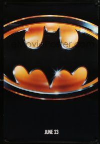 5k091 BATMAN teaser 1sh '89 directed by Tim Burton, cool image of Bat logo!