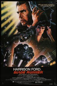 5k109 BLADE RUNNER 1sh '82 Ridley Scott sci-fi classic, art of Harrison Ford by Alvin!