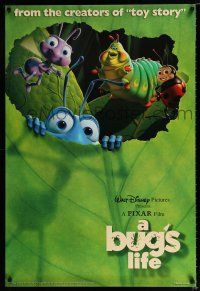 5k133 BUG'S LIFE book promotion DS 1sh '98 cute Disney/Pixar CG cartoon, cute image of cast on leaf!