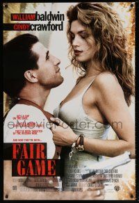 5k259 FAIR GAME advance DS 1sh '95 sexy Cindy Crawford & William Baldwin as cop on the edge!