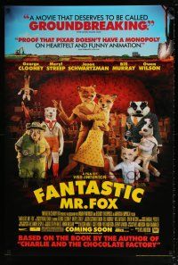 5k267 FANTASTIC MR. FOX advance DS 1sh '09 Wes Anderson stop-motion, George Clooney, Meryl Streep!