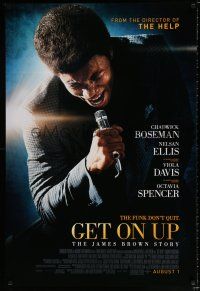 5k305 GET ON UP advance DS 1sh '14 great image of Chadwick Boseman as James Brown!
