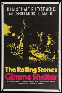 5k307 GIMME SHELTER int'l 1sh '71 Rolling Stones' Mick Jagger, out of control rock & roll concert!