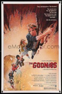 5k326 GOONIES 1sh '85 Josh Brolin, teen adventure classic, Drew Struzan art!