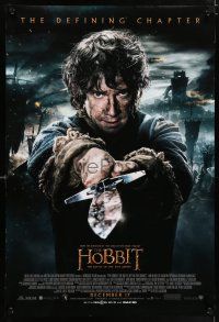5k352 HOBBIT: THE BATTLE OF THE FIVE ARMIES int'l advance DS 1sh '14 Martin Freeman as Bilbo Baggins