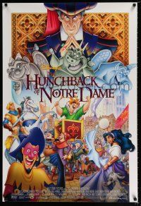 5k364 HUNCHBACK OF NOTRE DAME DS 1sh '96 Walt Disney, Victor Hugo, art of cast on parade!