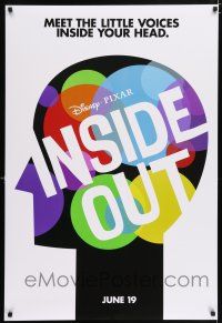 5k392 INSIDE OUT advance DS 1sh '15 Walt Disney, Pixar, meet the little voices inside your head!