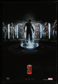 5k403 IRON MAN 3 teaser DS 1sh '13 cool image of Robert Downey Jr & many suits!