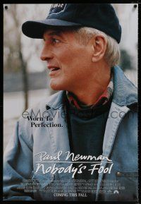 5k546 NOBODY'S FOOL advance 1sh '94 great close-up of worn to perfection Paul Newman!