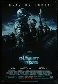 5k582 PLANET OF THE APES style C advance DS 1sh '01 Tim Burton, great image of huge ape army!