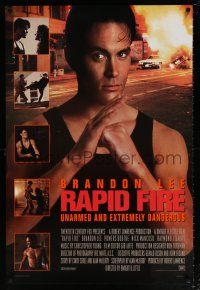 5k621 RAPID FIRE style C int'l DS 1sh '92 Powers Boothe, Nick Mancuso, great images of Brandon Lee