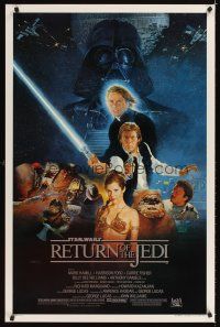 5k640 RETURN OF THE JEDI style B 1sh '83 George Lucas classic, great cast montage by Sano!