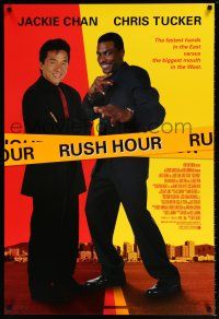 5k657 RUSH HOUR 1sh '98 cool image of unlikely duo Jackie Chan & Chris Tucker!