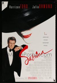 5k660 SABRINA advance 1sh '95 suave Harrison Ford in tuxedo, sexy Julia Ormond in hat!