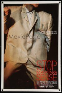 5k738 STOP MAKING SENSE 1sh '84 Jonathan Demme, Talking Heads, close-up of David Byrne's suit!
