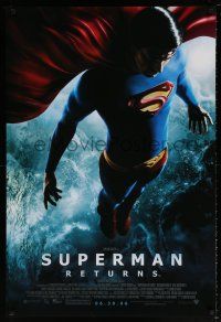 5k746 SUPERMAN RETURNS advance DS 1sh '06 Bryan Singer, great full-length image of Routh in space!
