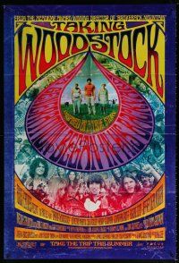 5k752 TAKING WOODSTOCK advance DS 1sh '09 Ang Lee, cool psychedelic design & art!