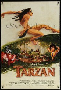 5k758 TARZAN DS 1sh '99 cool Walt Disney jungle cartoon, from Edgar Rice Burroughs story!