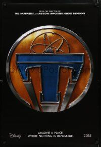 5k785 TOMORROWLAND teaser DS 1sh '15 Walt Disney, cool image of retro sci-fi logo!
