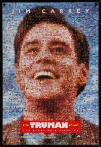 5k800 TRUMAN SHOW teaser DS 1sh '98 really cool mosaic art of Jim Carrey, Peter Weir