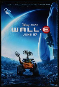 5k826 WALL-E advance DS 1sh '08 Walt Disney, Pixar, Best Animated Film, WALL-E & EVE w/ spaceship!