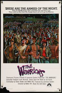 5k830 WARRIORS int'l 1sh '79 Walter Hill, Jarvis artwork of the armies of the night!