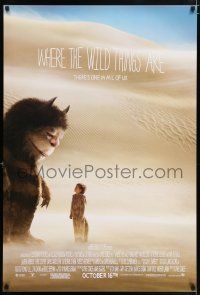 5k835 WHERE THE WILD THINGS ARE advance DS 1sh '09 Spike Jonze, cool image of monster & little boy