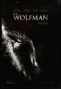 5k841 WOLFMAN teaser DS 1sh '10 cool image of Benicio Del Toro as monster in title role!