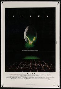 5m006 ALIEN linen 1sh '79 Ridley Scott outer space sci-fi monster classic, cool hatching egg image!