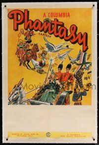 5m034 COLUMBIA PHANTASY CARTOON linen 1sh '39 Columbia, cool art of Mother Goose & other characters!
