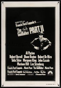 5m060 GODFATHER PART II linen 1sh '74 Al Pacino in Francis Ford Coppola classic crime sequel!