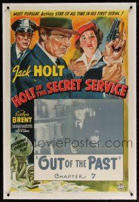 5m067 HOLT OF THE SECRET SERVICE linen chapter 7 1sh '41 Jack Holt, cool serial art, Out of the Past