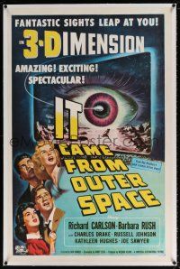 5m073 IT CAME FROM OUTER SPACE linen 1sh '53 Ray Bradbury, classic 3-D sci-fi, Joseph Smith art!