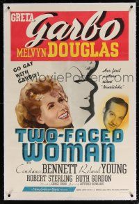 5m190 TWO-FACED WOMAN linen style C 1sh '41 Melvyn Douglas goes gay with pretty Greta Garbo!