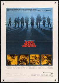 5m199 WILD BUNCH linen 1sh '69 Sam Peckinpah cowboy classic, William Holden & Ernest Borgnine